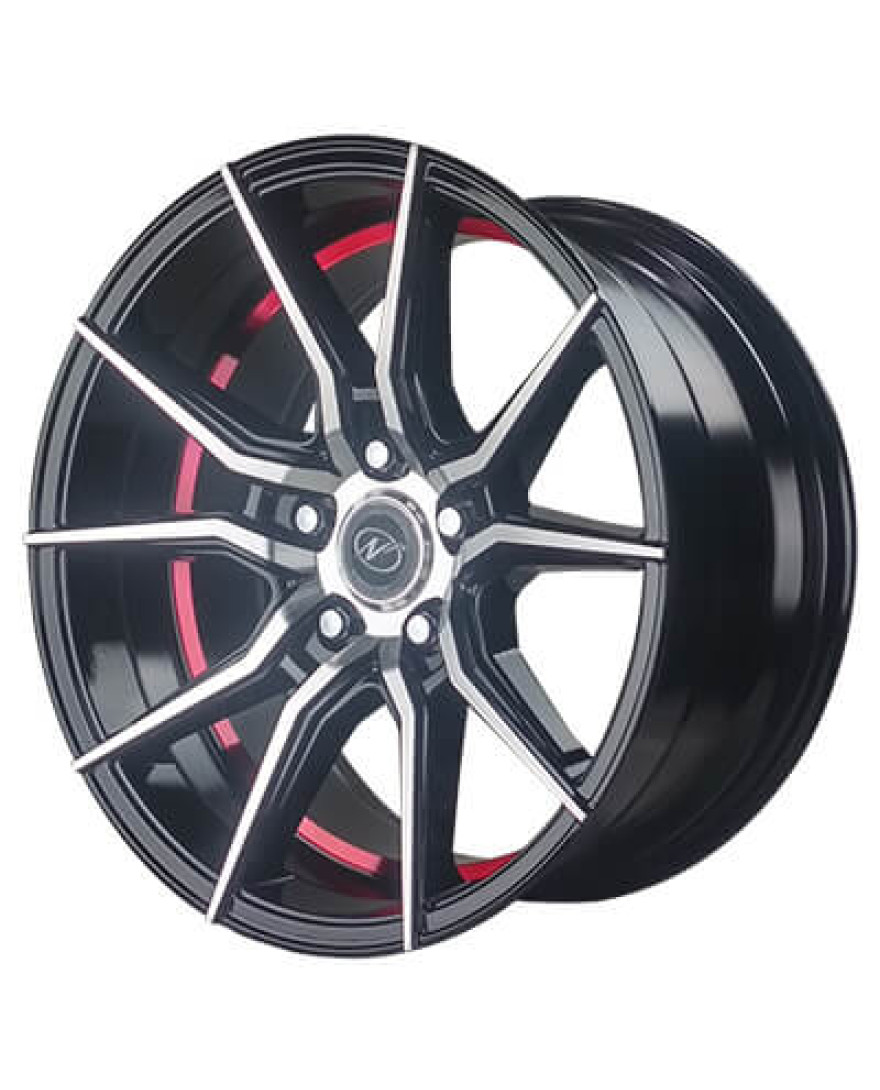 Drive in Black Machined Undercut Red finish. The Size of alloy wheel is 17x8 inch and the PCD is 5x139.7(SET OF 4)